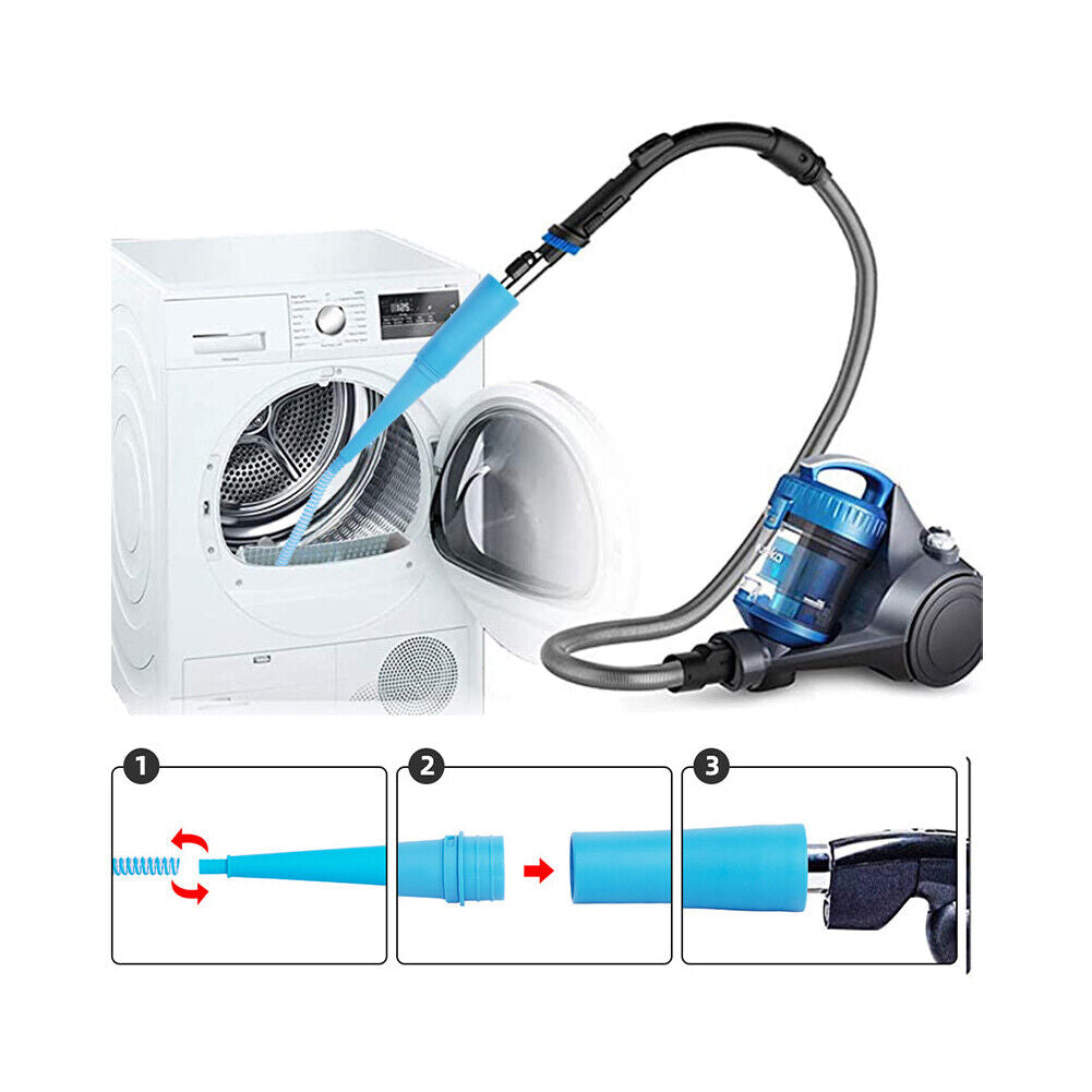 US 1-2 Pc Dryer Vent Cleaner Kit Vacuum Hose Attachment Brush Lint Remover Power