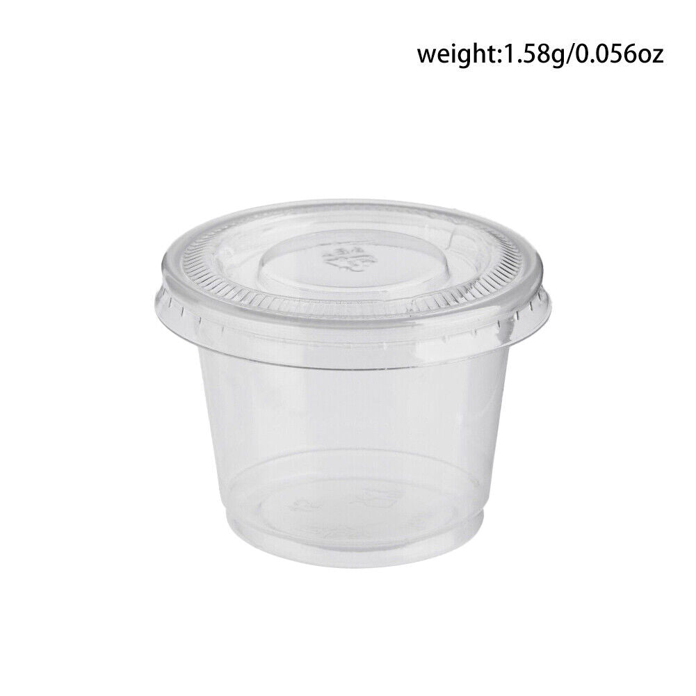US 500 Pack Disposable 1 Oz Portion Cups with Lids for Sample Tasting Sauces