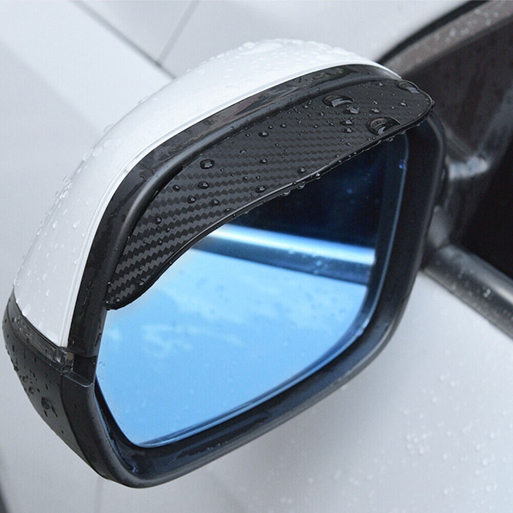 US 2-4 Rear View Side Mirror Rain Sun Visor Smoke Eyebrow Guard Carbon Fiber Car