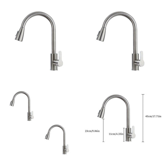 US Chrome Pull Down Kitchen Faucet Sprayer Single Handle Swivel Sink Mixer Tap