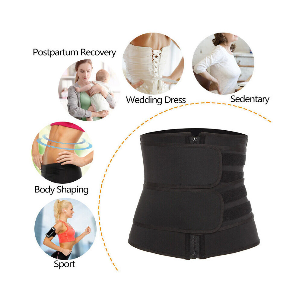 US 2 Pack Waist Trainer Body Training Shaper Sweat Tummy Control Secure Girdle