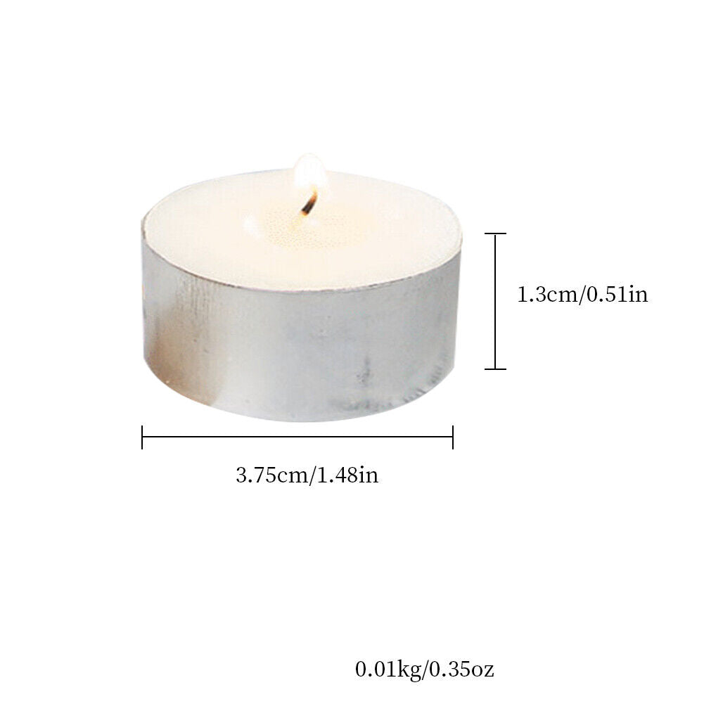 US 100-200 Pc Tea Light Candle 4h Long Lasting Natural Palm Oil White Unscented