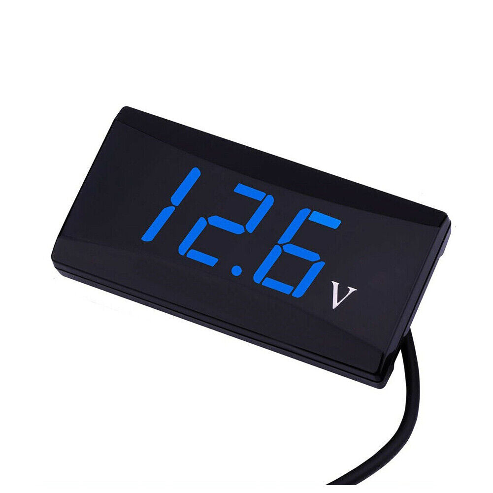 US 2-4 Pcs Upgraded 12V Voltage Gauge LED Digital Display Panel Meter Motorcycle