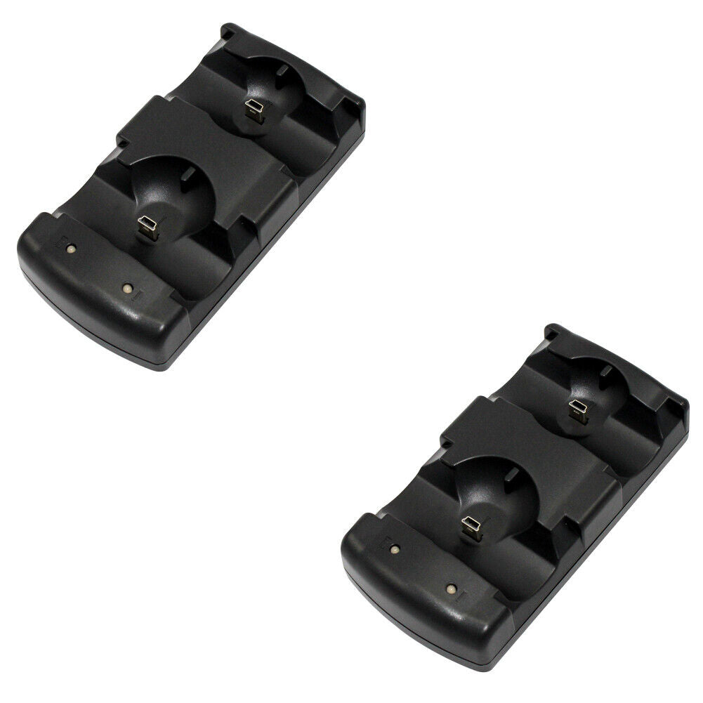 US 2 Pack PS3 Controller USB Dual Charger Charging Dock Station for Sony PS3