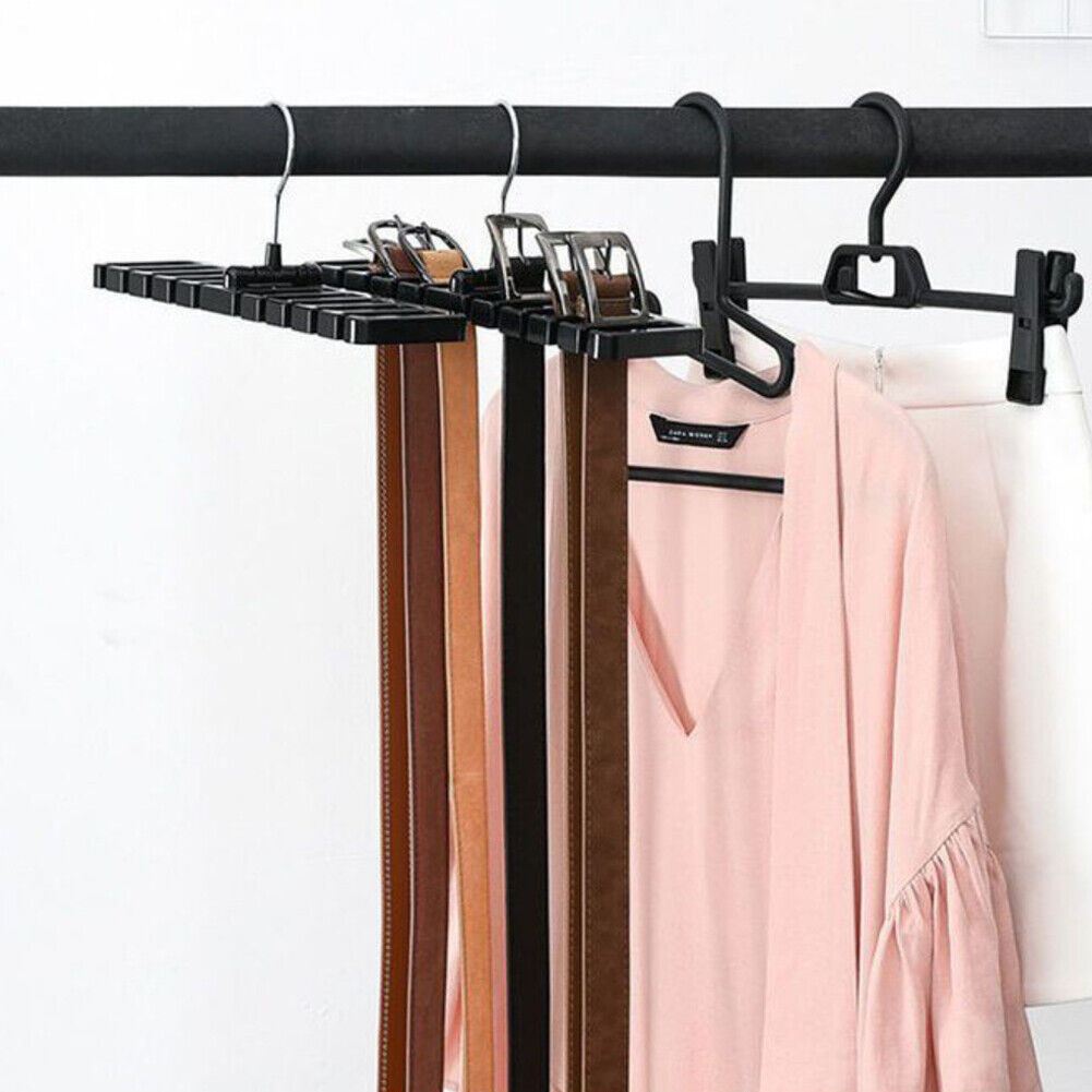 US 2-4 Pack Tie Belt Organizer Storage Rack Rotating Ties Scarf Hanger Holder