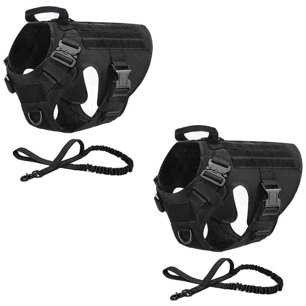 US Tactical Police K9 Training Dog Harness Military Adjustable Nylon Vest Leash