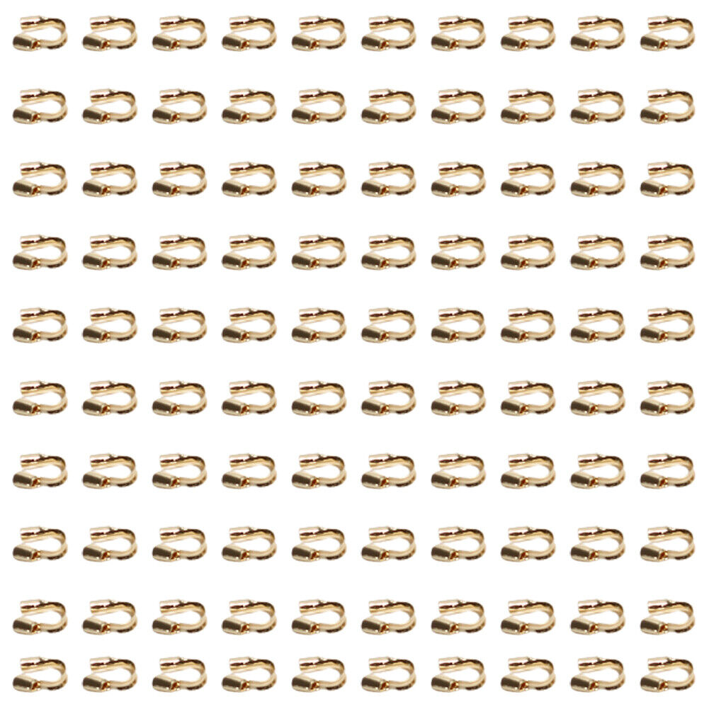 US 100 Pcs Adabele Tarnish Resistant Gold Wire Guard Thread Protector Loop