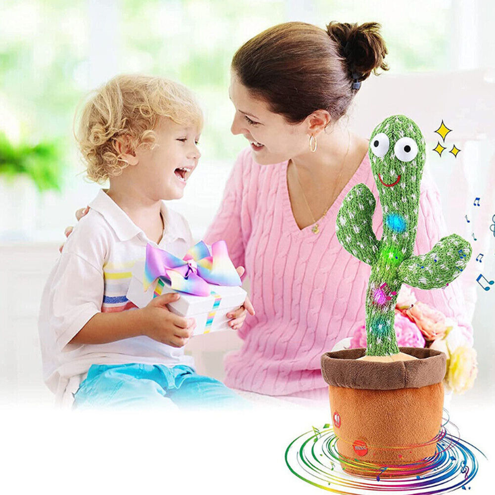 US 1-2 Pcs Tiktok Dancing Cactus Repeat Talking Plush Toy Singing Education Deco