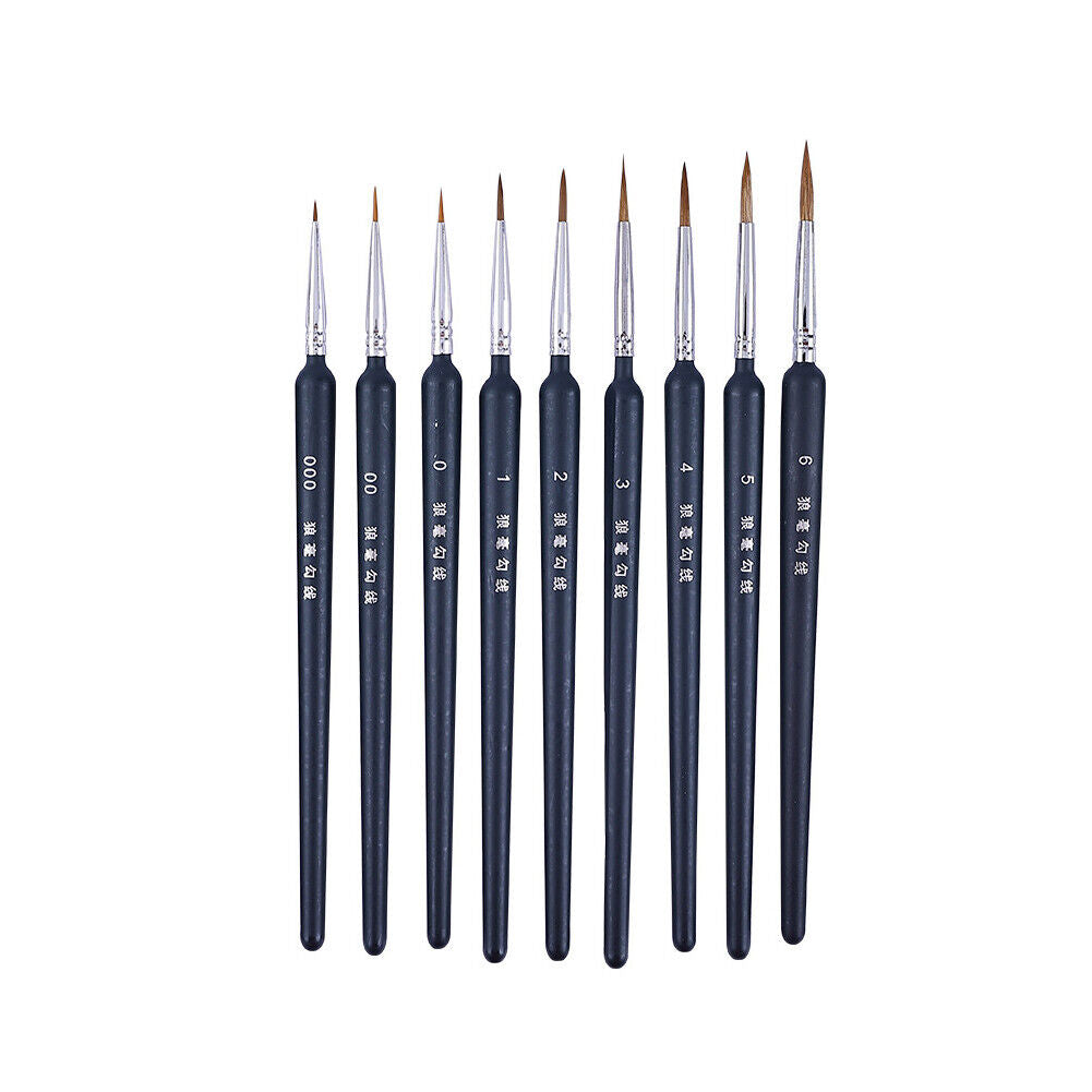 US 18-36  Pcs Miniature Paint Brush Weasel Hair Brush Fine Art Nail Oil Painting