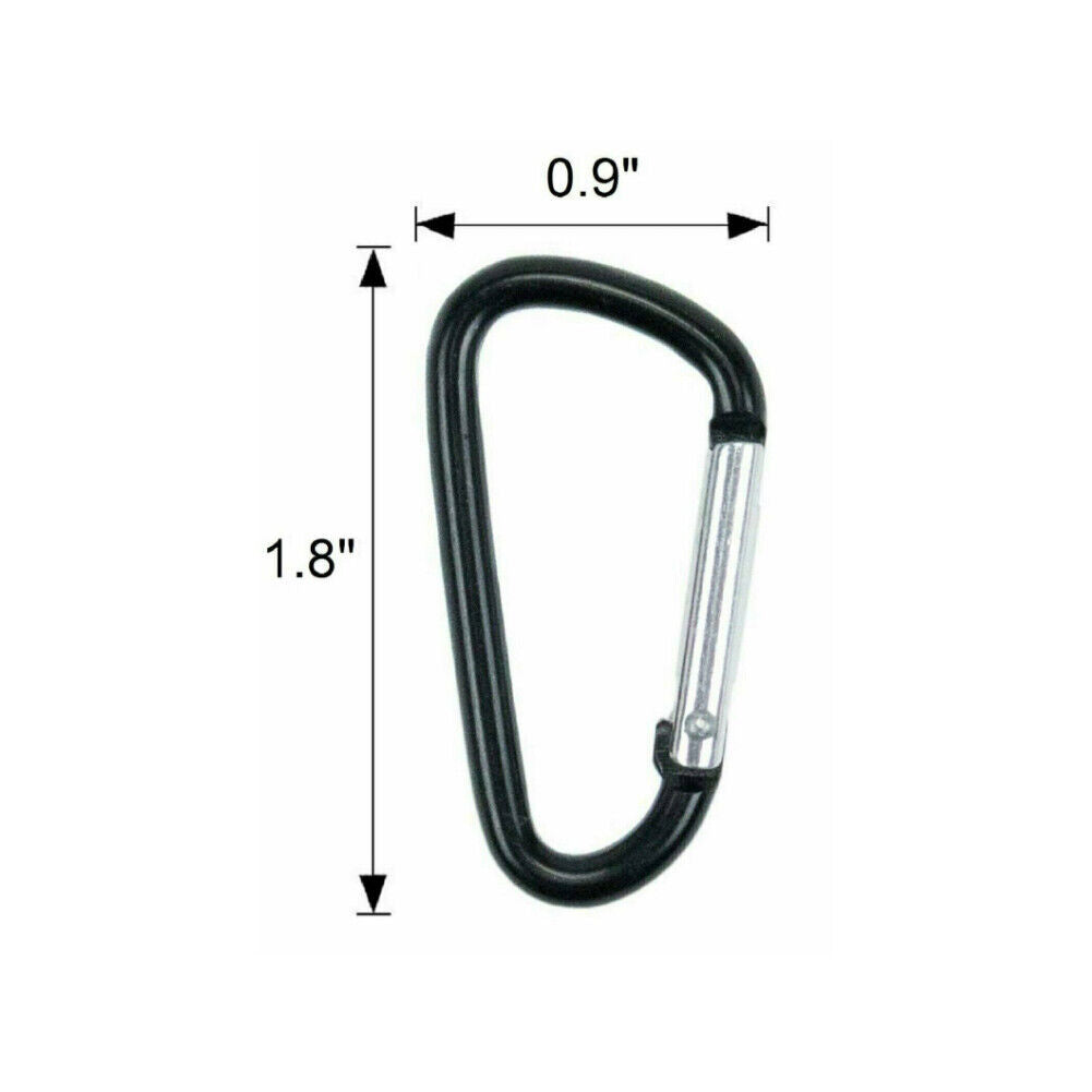 US 20-40 Pc D Shape Aluminum Carabiner Clips Spring Camping Snap Hook Keychain