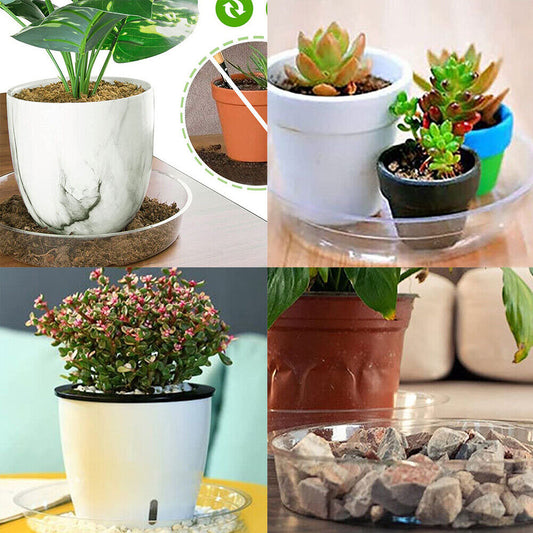 US 20-40 Pack 12"Plant Pot Plant Saucer Clear Plastic Drip Trays Plate Dish Bulk
