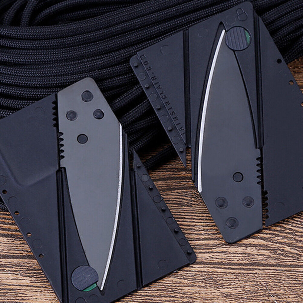 US 20-40 Pack Credit Card Thin Knives Folding Wallet Pocket Micro Survival Knife