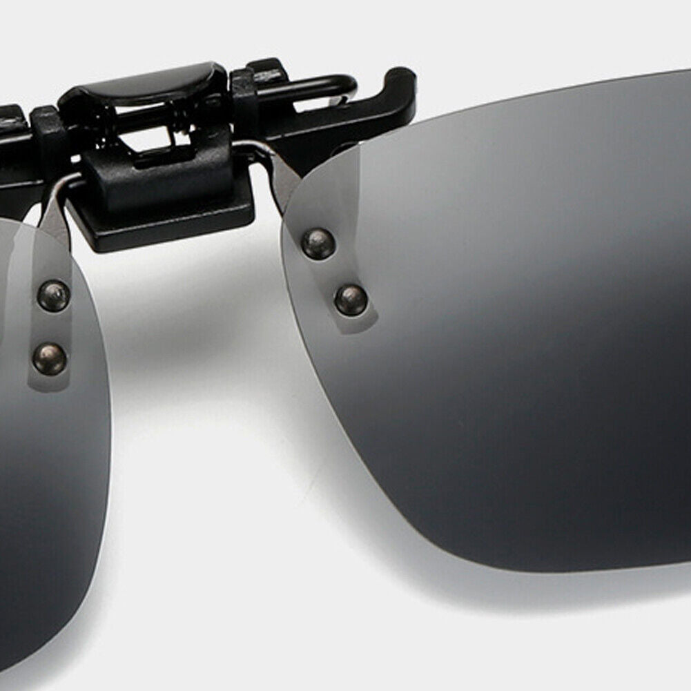 US 2-4 Pc Flip Up Clip On Sunglasses Glasses Polarized Night Vision Driving Len