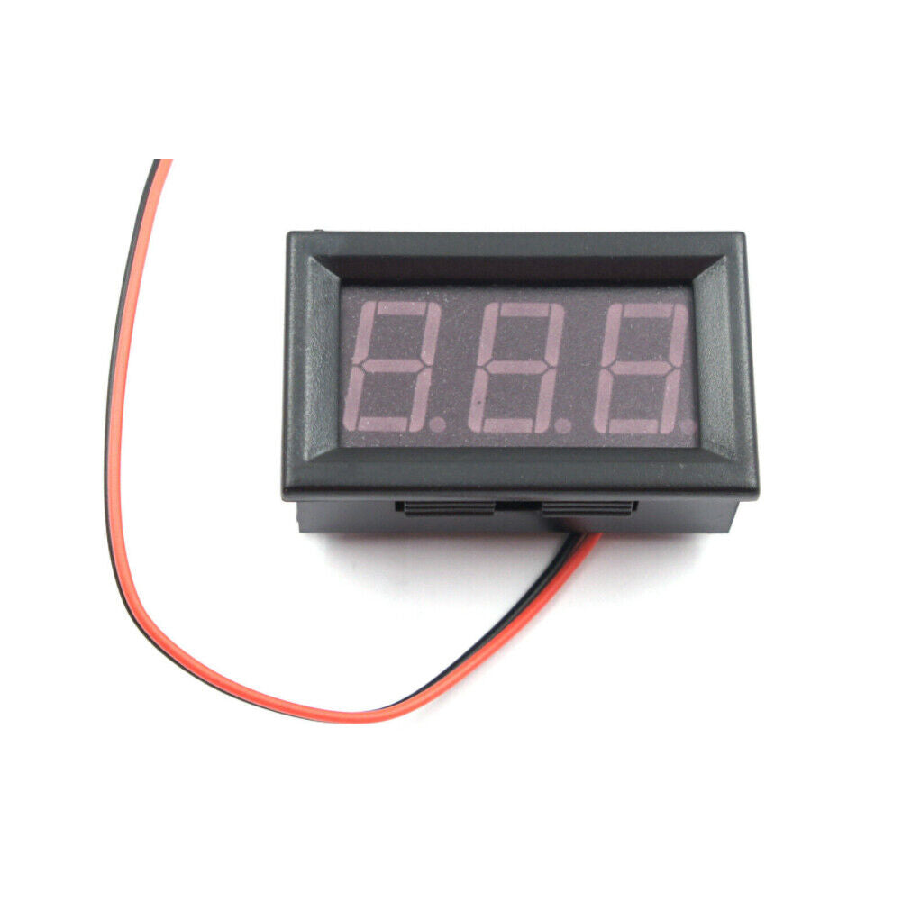US 1-2 Pack DC 5-120V 2-Wire Voltmeter 3-Digit LED Display Panel Voltage Tester