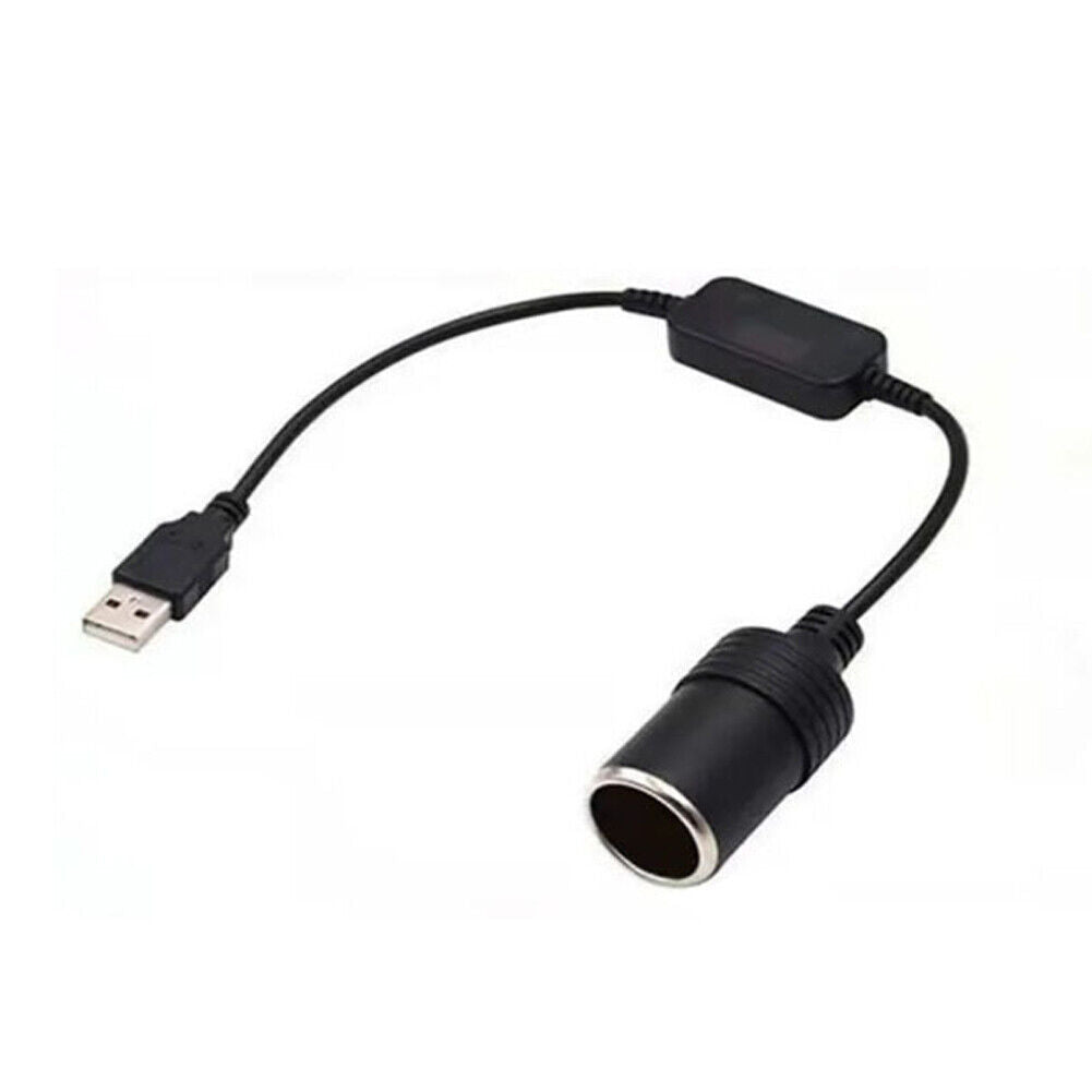 US 2-4Pc Car Cigarette Lighter Socket Converter USB To 12V Adapter Cable Cord