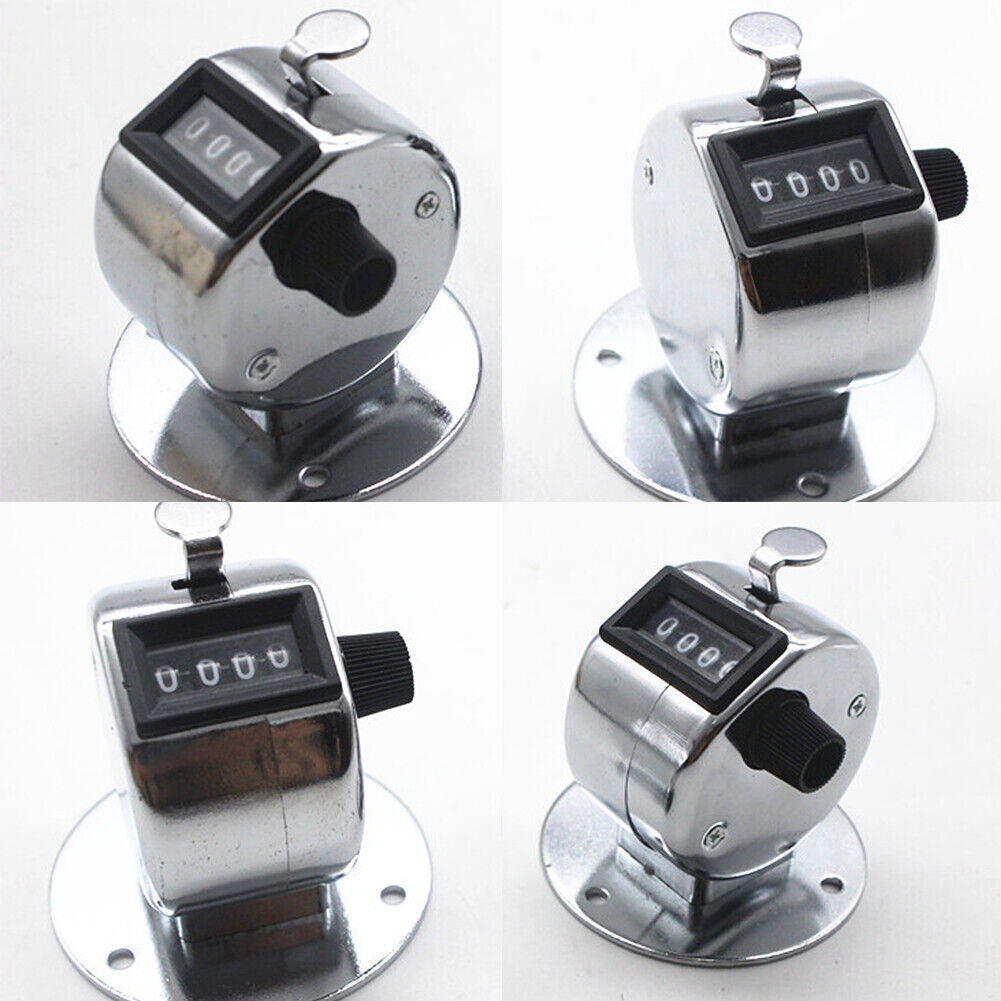 Us 1-2 Pcs 4 Digit Number Dual Clicker Golf Hand Tally Counter metal case base