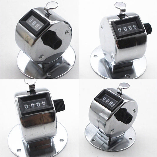 Us 1-2 Pcs 4 Digit Number Dual Clicker Golf Hand Tally Counter metal case base