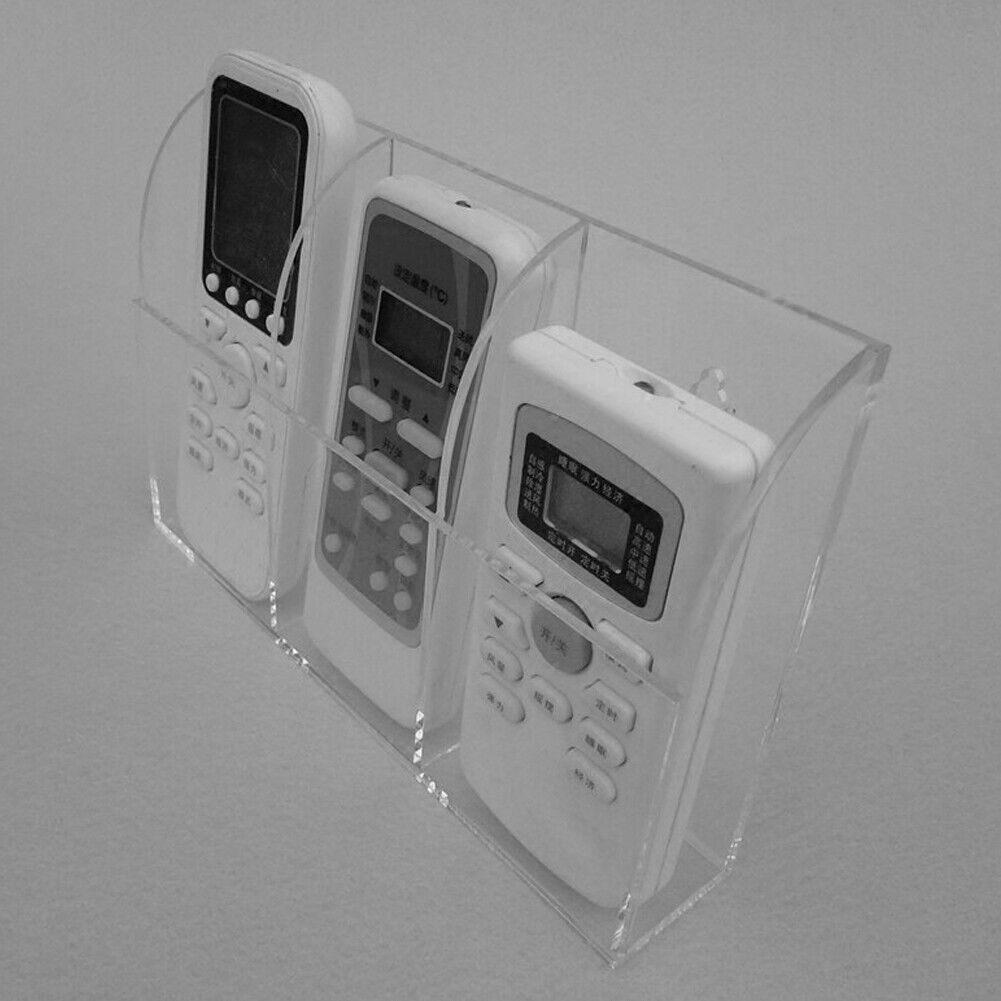 US 1-2 Pc TV Air Conditioner Remote Control Holder Acrylic Wall Mount Organizer