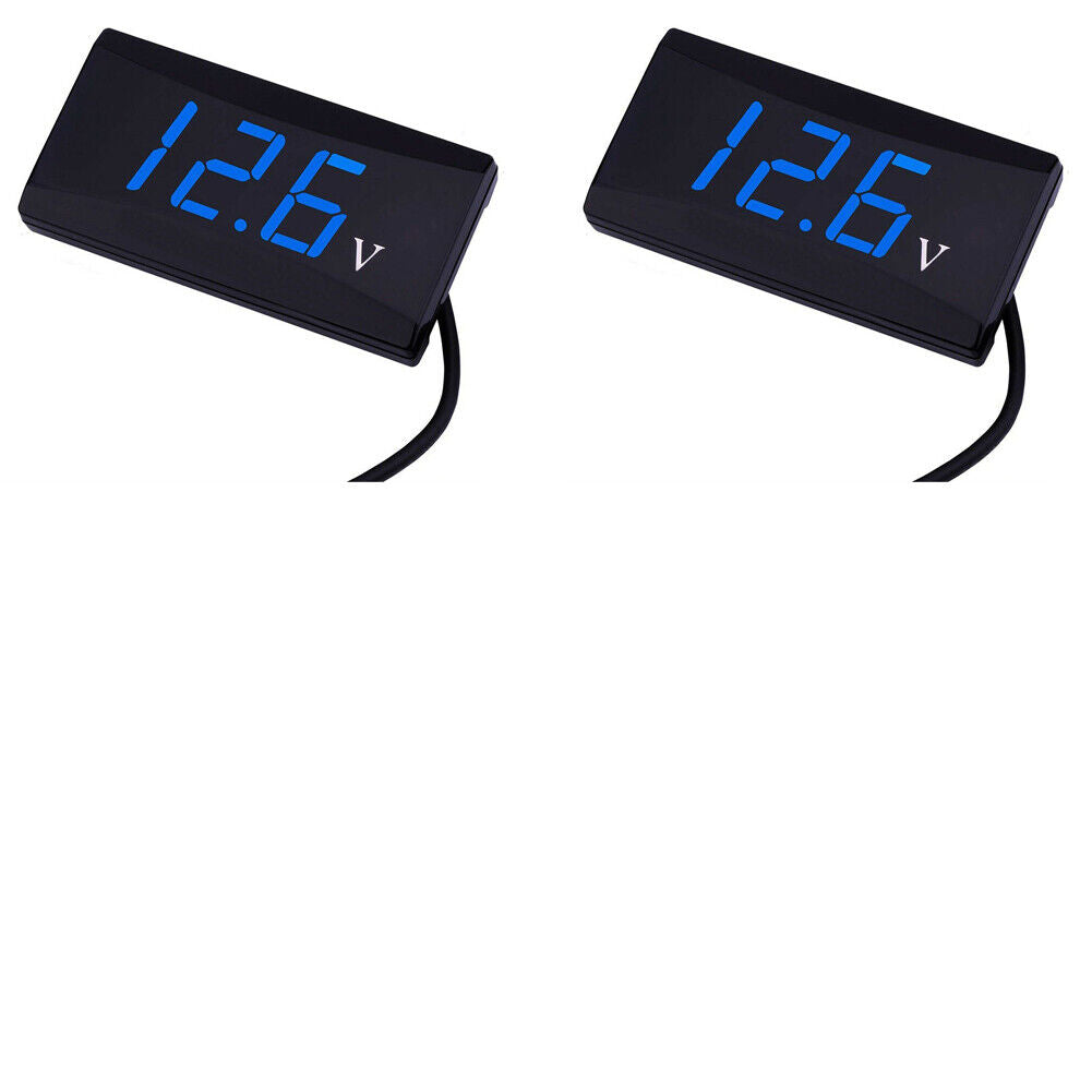 US 2-4 Pcs Upgraded 12V Voltage Gauge LED Digital Display Panel Meter Motorcycle