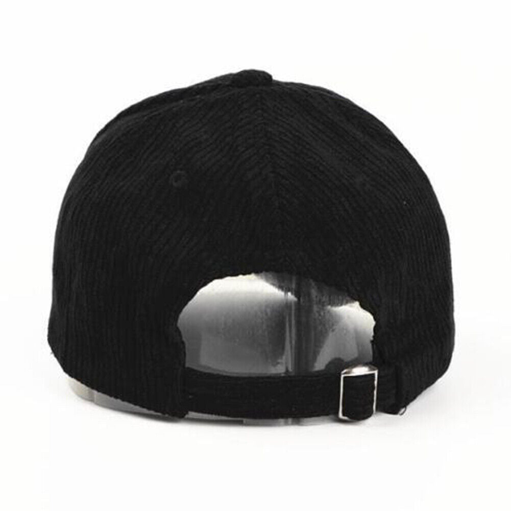 US 1-2 Pcs Cotton Corduroy Baseball Cap Classic Adjustable Plain Hat Warm Unisex
