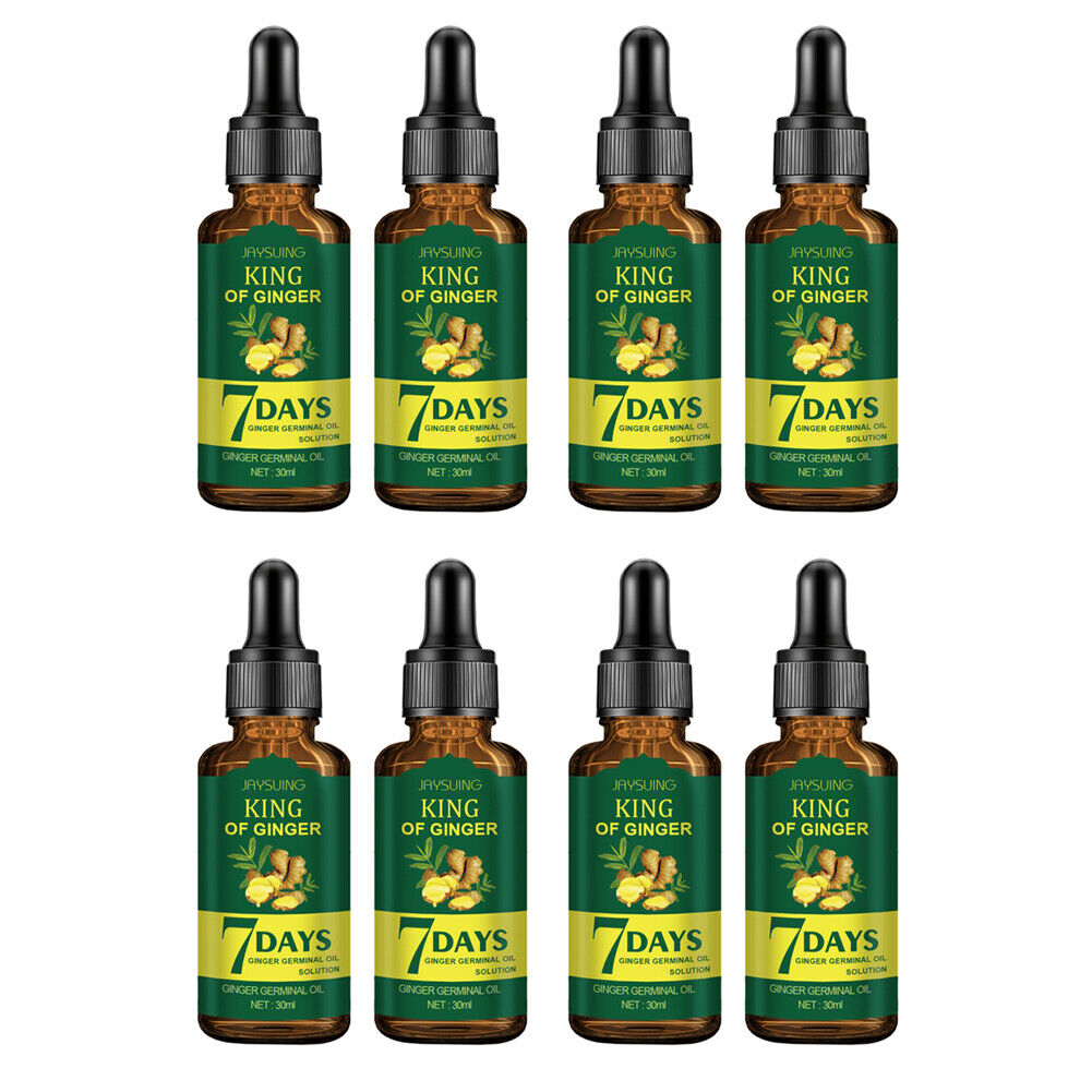 US 4-8 Pack Ginger Hair Growth Serum Germinal Oil Regrow 7 Days Loss Treatment