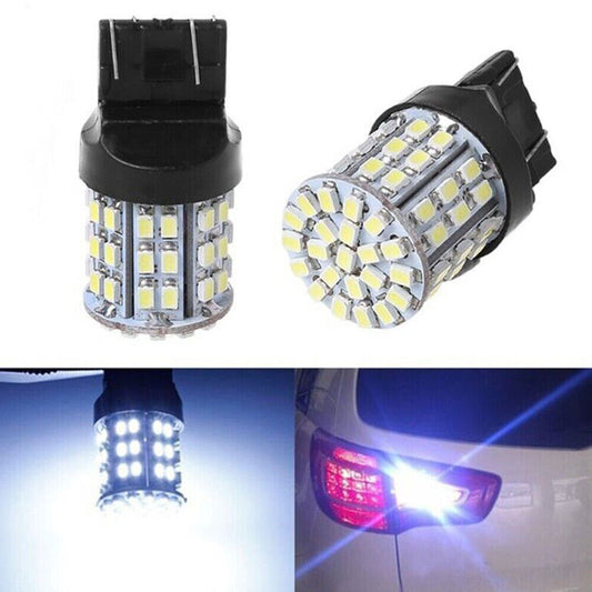US 8-16 Pcs 3157 3156 64SMD LED Reverse Brake Turn Signal Light Bulb 6000K White