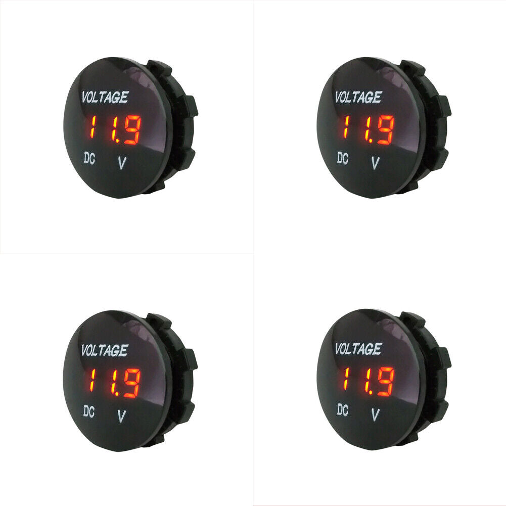US 2-4 Pack Waterproof Mini Digital Display Voltage Meter DC 12V-24V Car Marine
