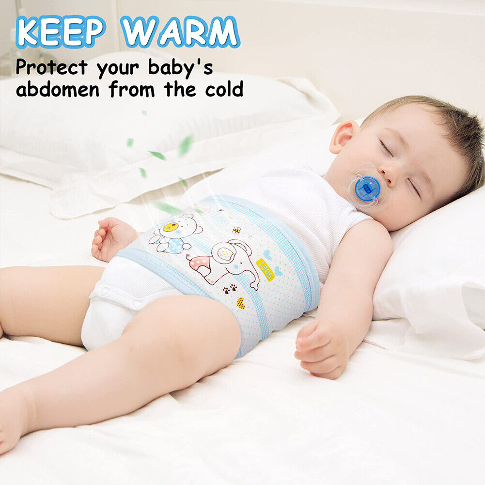 US 4Pc Baby Infant Umbilical Cord Belly Band Cartoon Cotton Soft Belly Protector