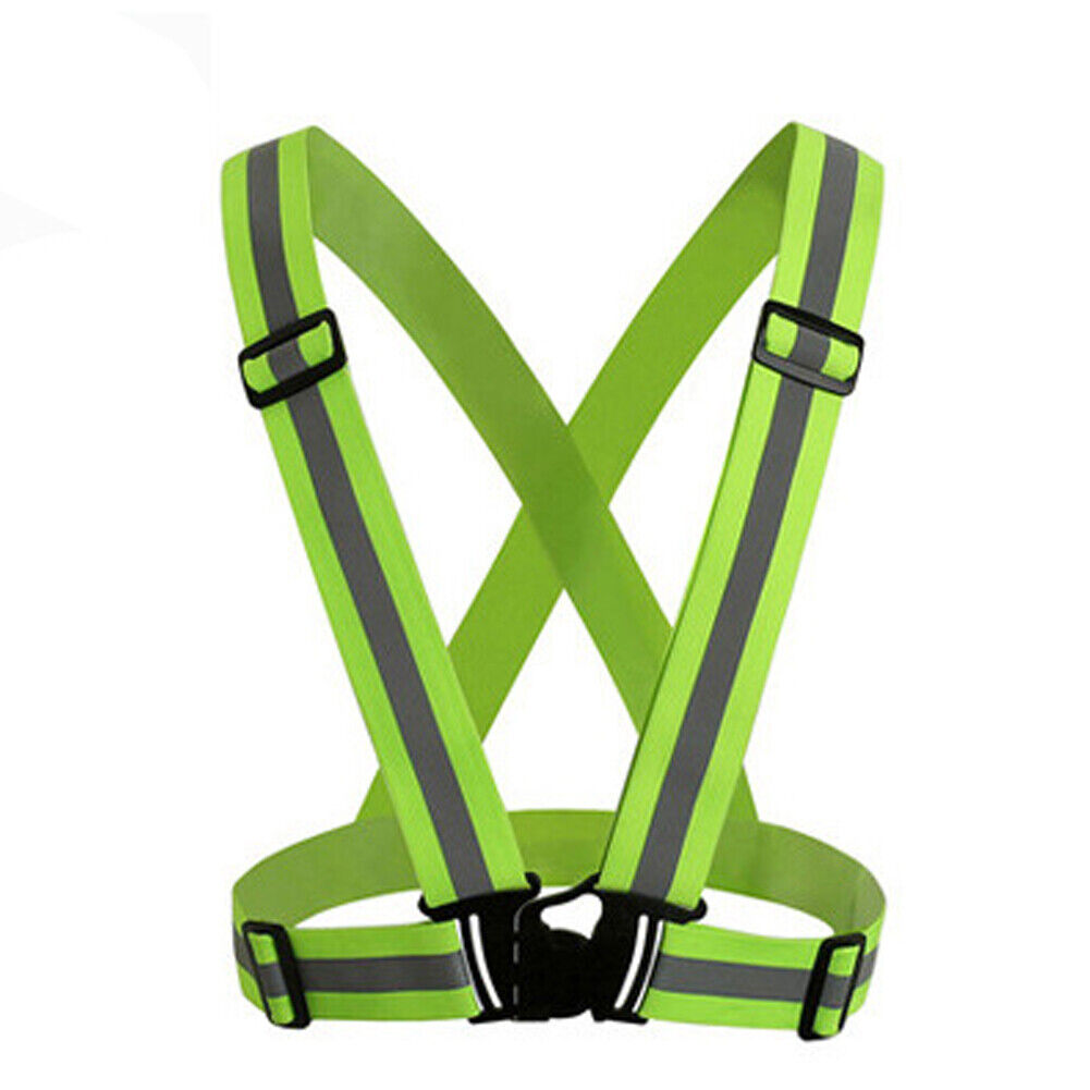 US 2-4 Pack Reflective Glow Belt Adjustable Elastic Safety Vest High Visibility