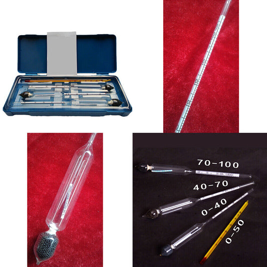 US 1-2Set Alcohol Hydrometer 0-100%Accurate Meter Whiskey Moonshine Distill Test