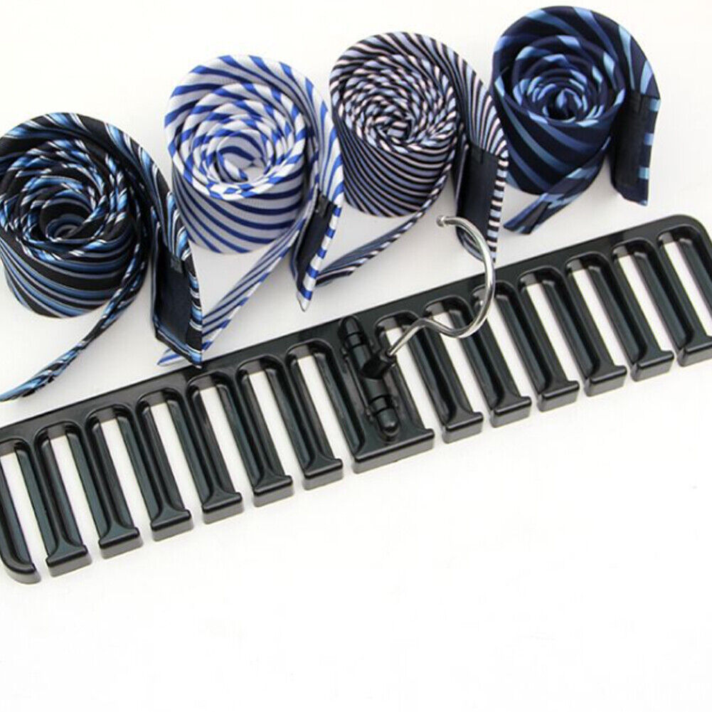 US 2-4 Pack Tie Belt Organizer Storage Rack Rotating Ties Scarf Hanger Holder