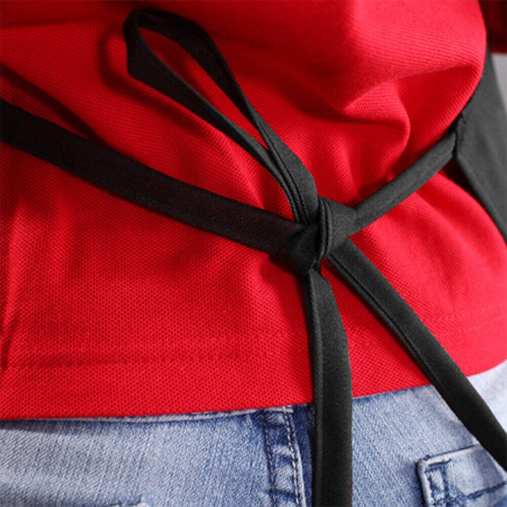 US 2-4 Pcs Waterproof Chef Apron Black Catering Cooking Kitchen Butcher 2 Pocket