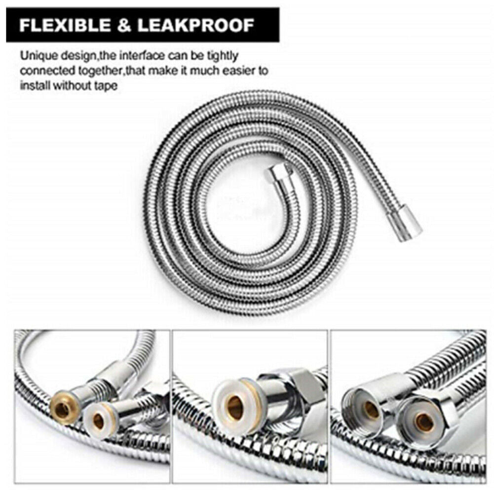 US 2-4 Pack 1.5m / 5 Ft Shower Hose Extra Long Bathroom Hand Held Flexible Tube