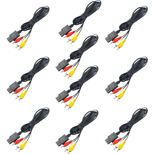 US 10-20Pcs A/V Stereo RCA Audio Video Cables for Nintendo Gamecube SNES N64 NGC