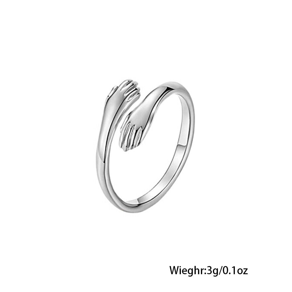 US 2-4 Pcs Give Me a Hug Ring Adjustable Couple Lover Valentine's Day Gift Girl