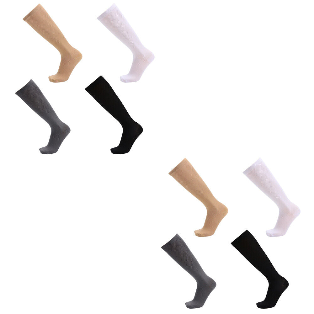US 4-8 Pairs Compression Socks Women Men Running Flight Travel Graduated Support