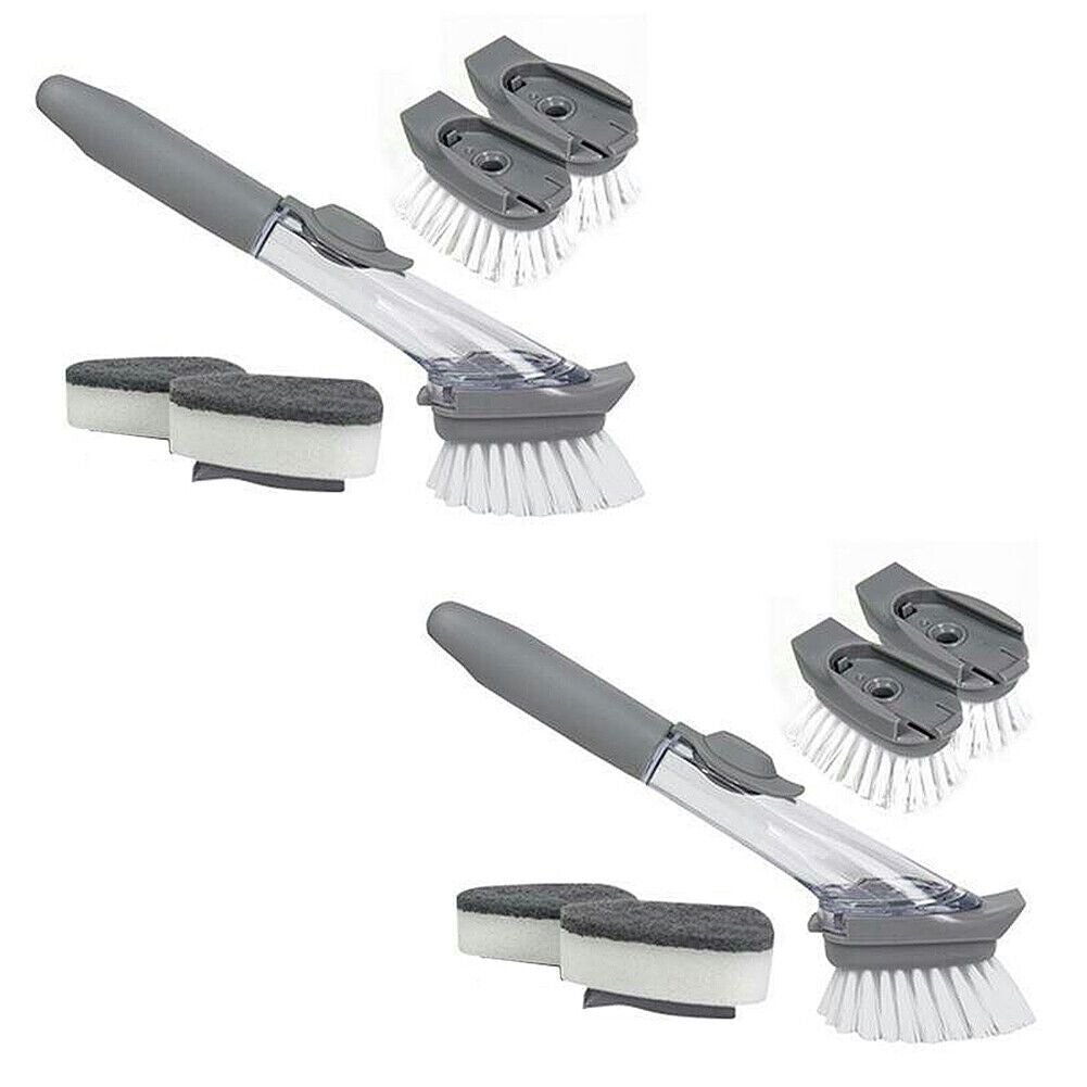 US 1~2Pc Kitchen Automatic Liquid Soap Dispensing Dish Brush Washing Bowl Sponge