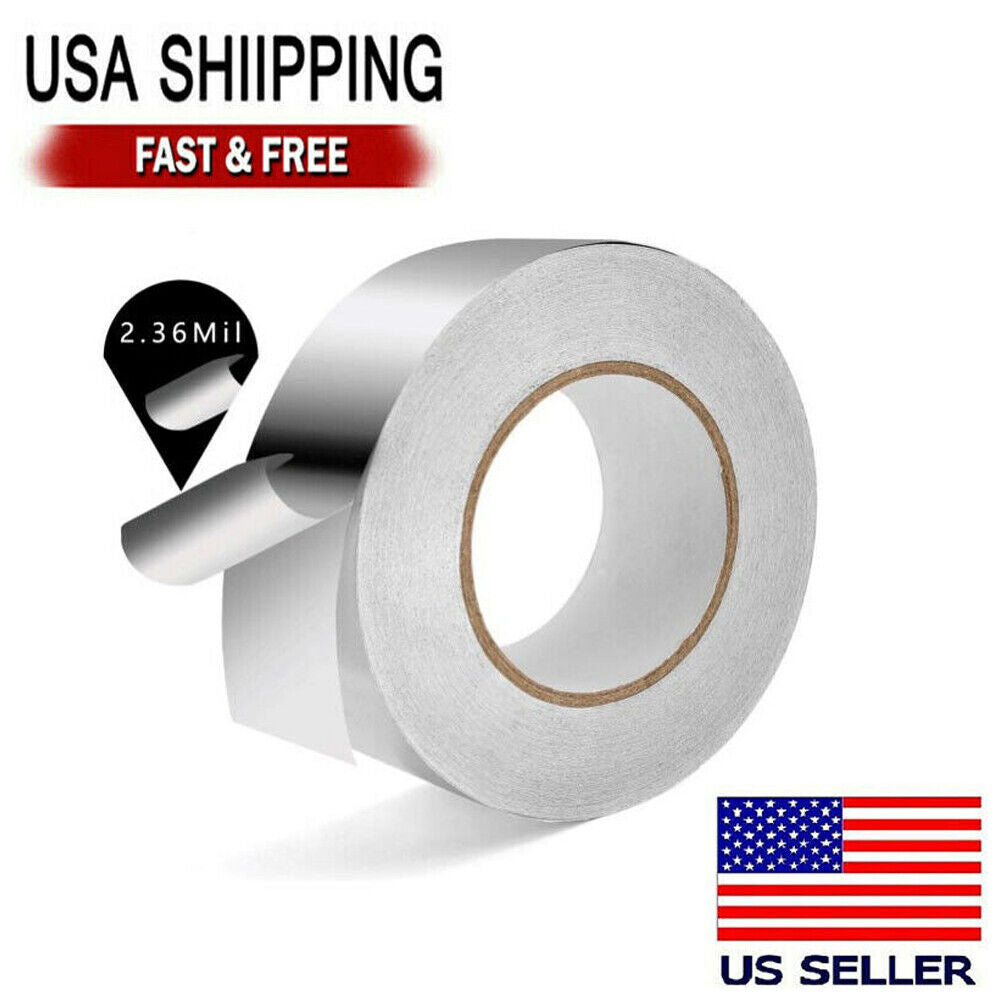 US 1-2 Aluminum Foil Tape 2In*55Yd Insulation Adhesive Heat Resistant Waterproof