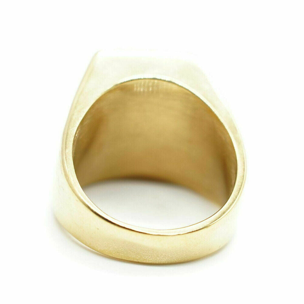 US Men Gold Plated Stainless Steel Red CZ Crystal Stone Ring Men Size 7-11