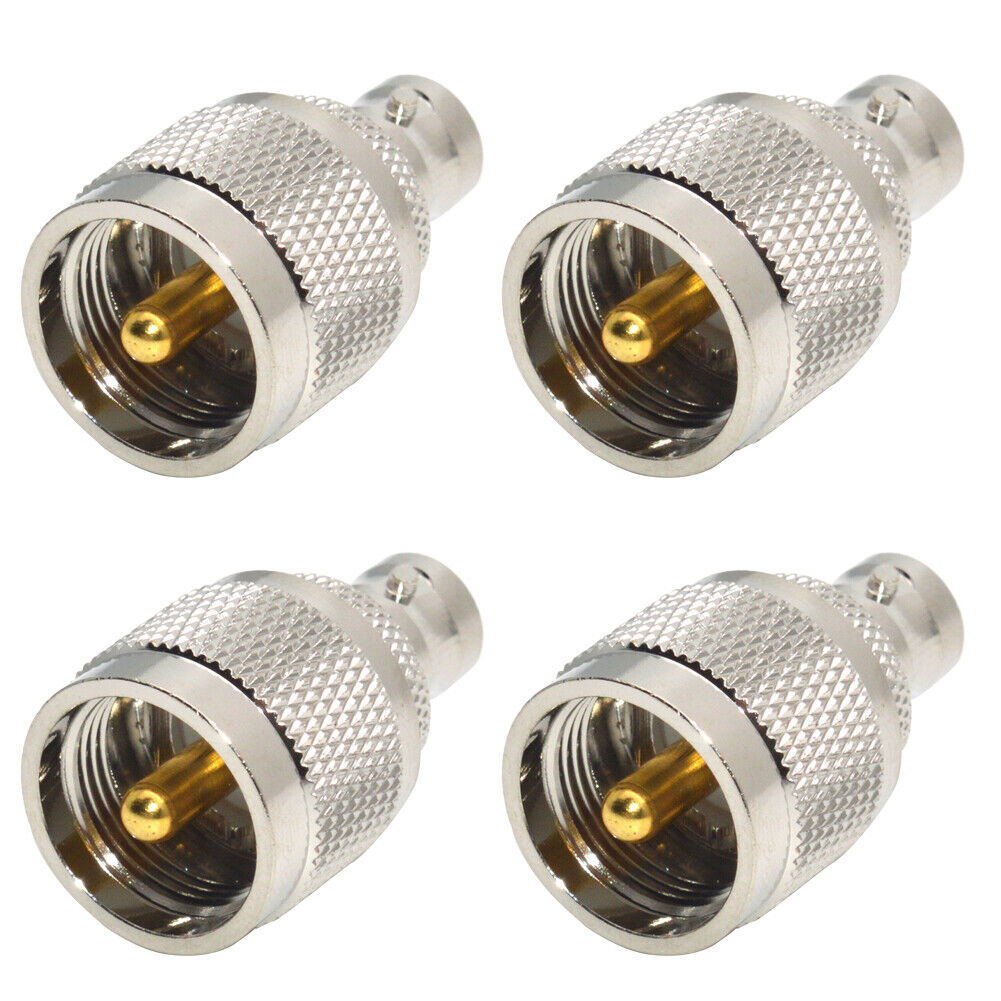 US 2-4 Pack BNC Female to UHF Male PL-259 Coaxia Cable RF Adapter Connector