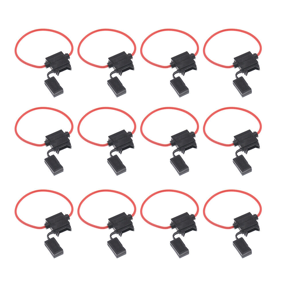 US 12-24Pc 18 GAUGE ATC INLINE FUSE HOLDER 100% OFC COPPER WIRE CABLE WATERPROOF
