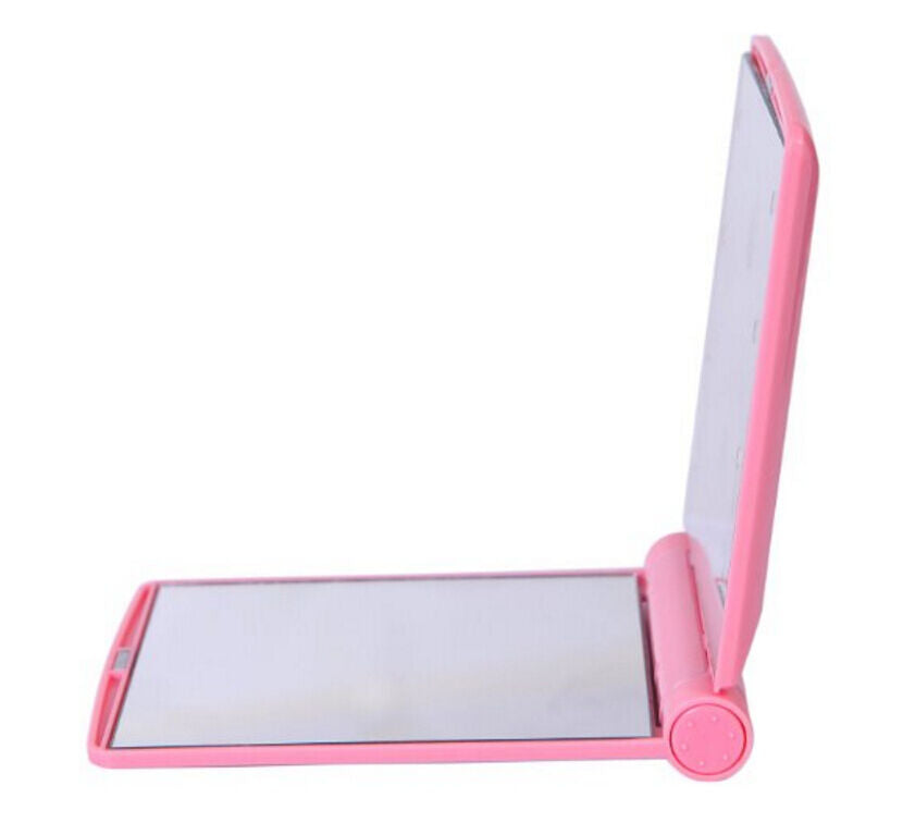 Makeup Cosmetic Folding Portable Compact Pocket Mirror with 8 LED Lights Lamps