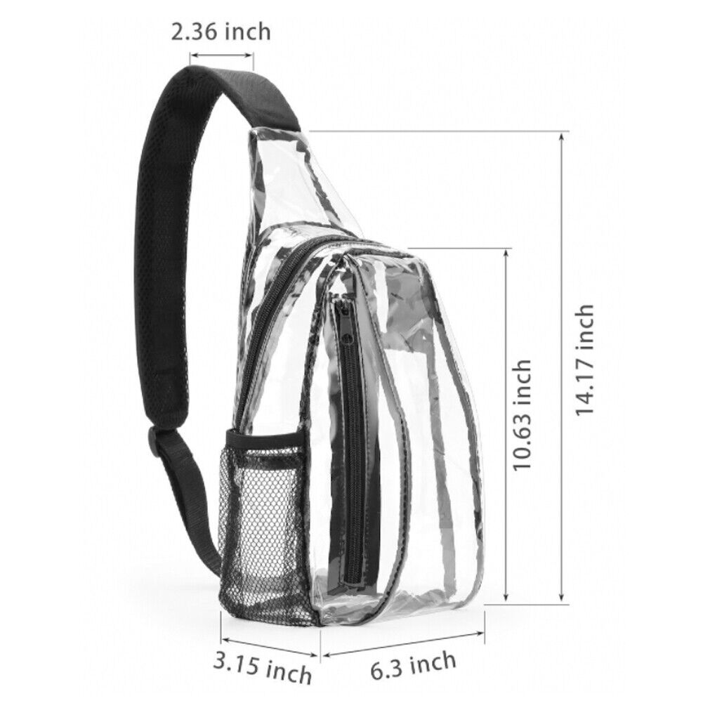 US 1-2 Pack Clear Sling Bag Stadium Approved PVC Crossbody Transparent Backpack