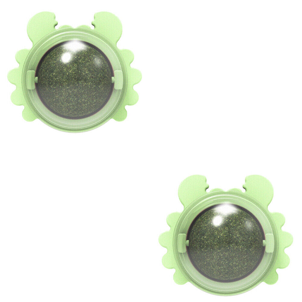 US 1-2 Pack Edible Cat Nip Ball Products Kitty Chew Rotatable Interactive Kitten