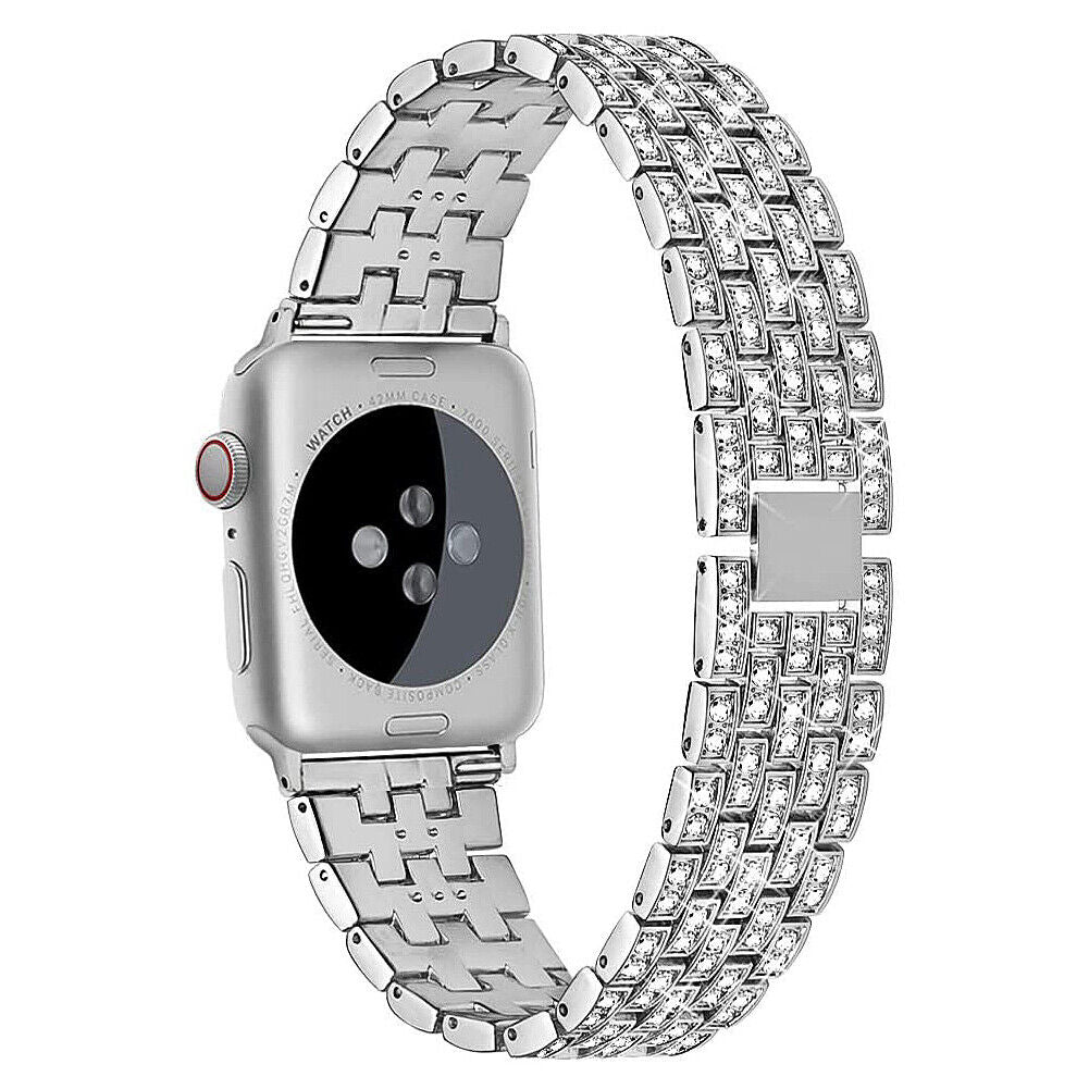US Luxury iWatch Strap Metal Diamond For Apple Watch Series 1 to 7 38/40/42/44mm