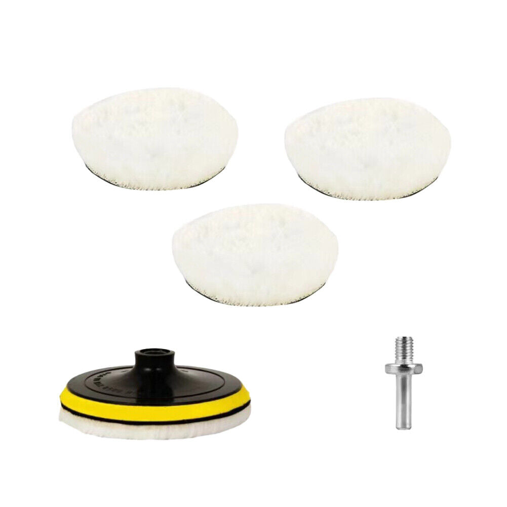 US 5-10Pc 6" Buffing Polishing Pad Wool Wheel Mop For Car Polisher Drill Adapter