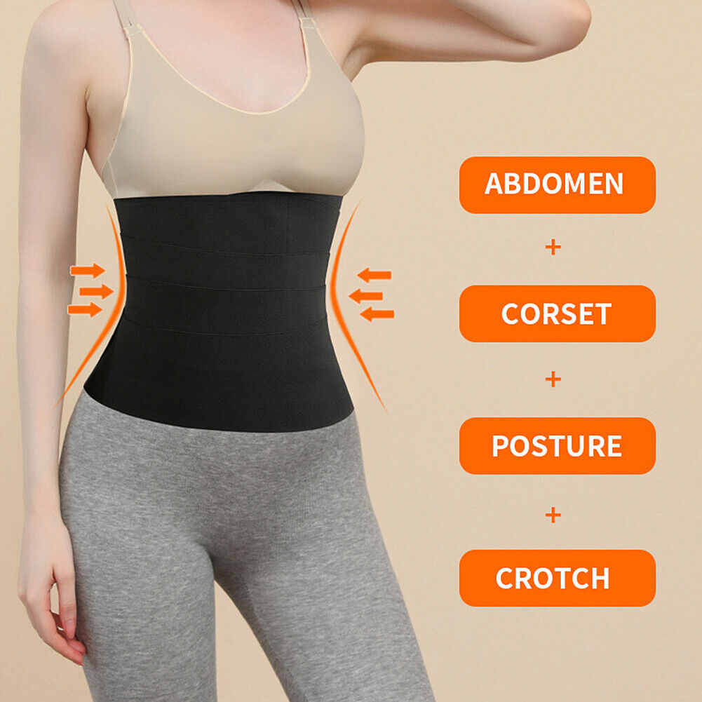 US Wrap Waist Trainer Stomach Abdomen Binder Belly Body Shaper Compression Belt