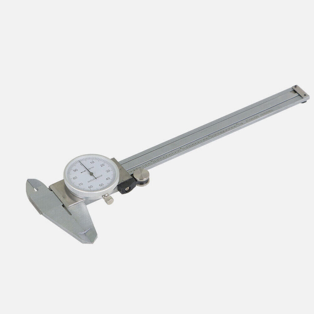 US Stainless Steel Dial Caliper 6'' Shockproof 0.01''  of One Inch Graduation