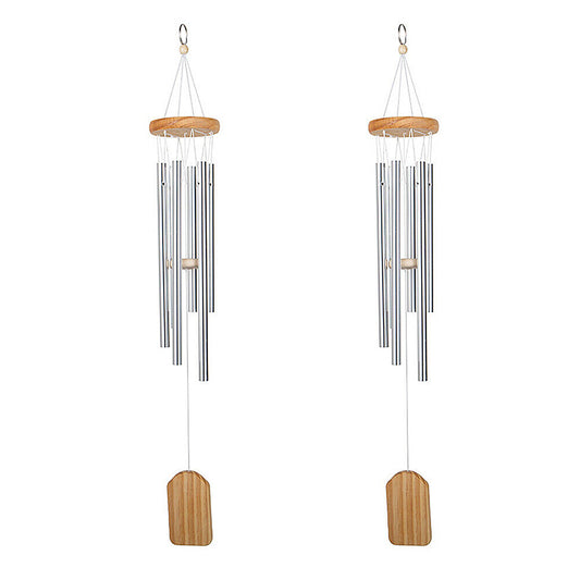 US 2-4 Pcs 25.6 Inch Wind Chime Outdoor Sympathy Chapel Bells Wood 6 Tuned Tubes
