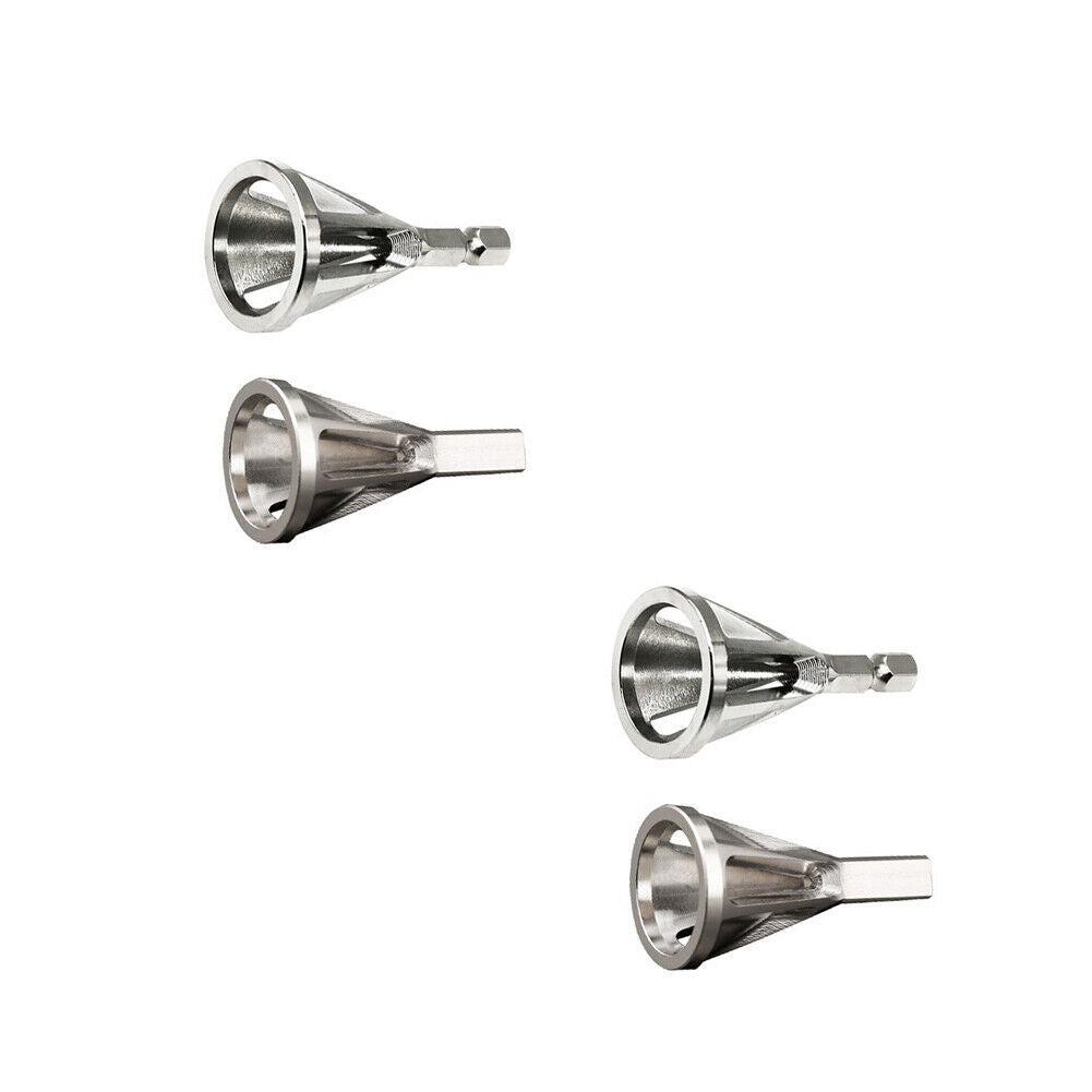US 2Pc Deburring External Chamfer Tool Stainless Steel Remove Burr Drill Bit